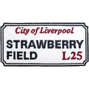 OFFICIAL LICENSED - THE BEATLES - STRAWBERRY FIELD STREET SIGN SEW/IRON ON PATCH - Picture 1 of 1