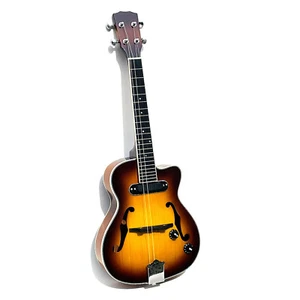 Jazz Ukulele F hole 26'' Mini Acoustic 4 Strings Ukelele With Pickup Single Cut - Picture 1 of 3