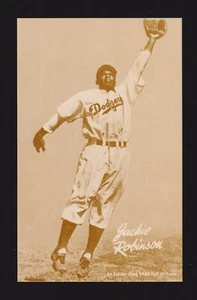 1980 EXHIBIT REPRINT Jackie Robinson DODGERS 3-3/8 x 5-3/8 PHOTO POSTCARD #14 - Picture 1 of 1