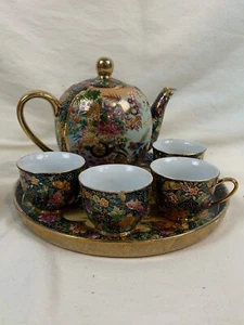 Vtg 6-pc Japanese Porcelain Ceramic Satsuma Moriage Dragon Ware Tea Set 3059 - Picture 1 of 12
