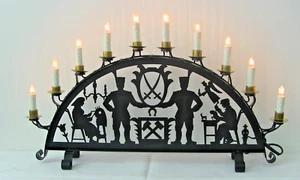 Volkskunst Erzgebirgischer Schwibbogen, Metall, 10flammig, in orig. Verpackung - Bild 1 von 9
