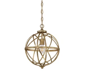 Millennium Lighting Lakewood Collection 1-Light Vintage Gold Sphere Pendant - Picture 1 of 6