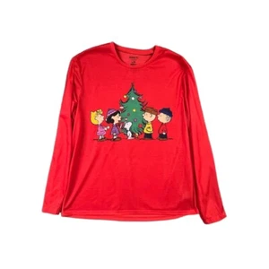 Peanuts Pajama Shirt Holiday Festive Mens Pajama Top Comfortable Sleep Cozy LG - Picture 1 of 8
