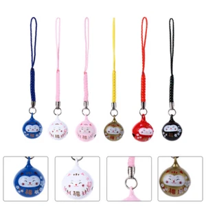 6Pcs Cat Mobile Phone Chain Pendants Bag Hanging Decor Copper Bell - Zdjęcie 1 z 12