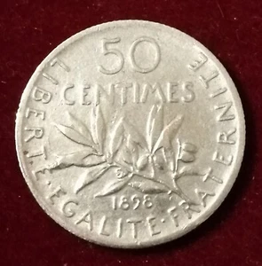 PEU COURANTE **** 50 Centimes SEMEUSE 1898 **** TTB - Imagen 1 de 2