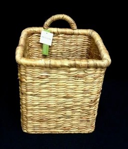 Seagrass Hyacinth Rattan Laundry Toys Storage Square Basket Bin Decor Small 12" - Picture 1 of 3