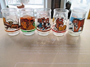 (5) Vintage Welch's Glass Jelly Jars ~ Lion King, Pooh, Muppets,  3 Caballeros - Picture 1 of 5
