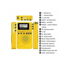 Portable Pocket Digital DAB FM Radio MP3 Player LCD Display Speaker Micro USB - Bild 1 von 5