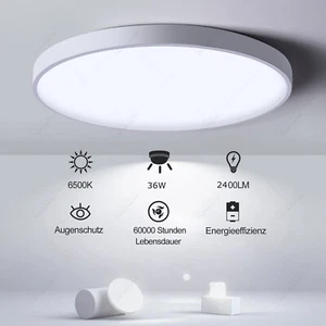 Lámpara de Techo LED 36W Lámpara de Techo Blanco Frío Lámpara de Pared Cocina Pasillo Baño Baño - Imagen 1 de 10