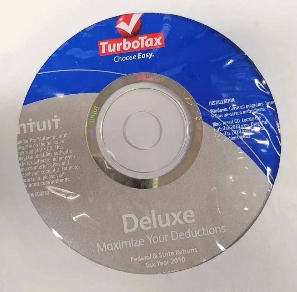 Intuit Turbotax Deluxe For Tax Year 2010 CD - Image 1 of 1
