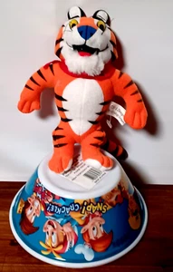 Kellogg's Snap, Crackle, Pop Cereal Bowl Melamine plus Tony the Tiger 7 " Plush - Picture 1 of 7