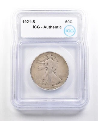 1921-S Walking Liberty Half Dollar Authentic ICG *3625 - Image 1 of 3
