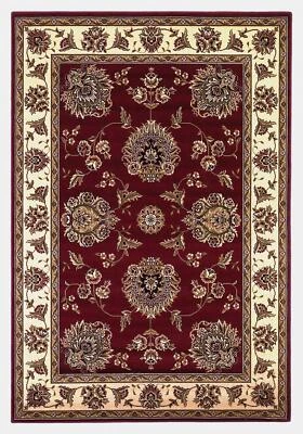 2' X 8' Red Or Ivory Floral Bordered Runner Rug - Image 1 of 4