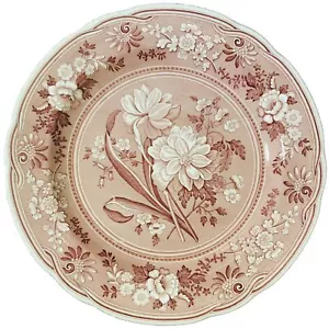 SPODE Archive Collection Georgian Botanical Dinner Plate Cranberry Floral 10.5” - Picture 1 of 4