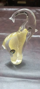 Gold Dust Flecks Murano Glass Sculpture Of An Elephant With Tags - Picture 1 of 2