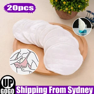 20X Bamboo Cotton Reusable Breast Pad Nursing Organic Plain Washable Pads White - Picture 1 of 12
