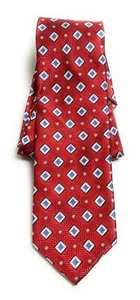 Corbata de seda roja geométrica Robert Talbott Best Of Class para hombre - Imagen 1 de 2