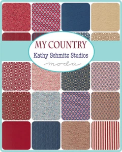 My Country Fat Eighth Bundle by Kathy Schmitz Studios for Moda 21 Cuts 9" X 22" - Picture 1 of 2