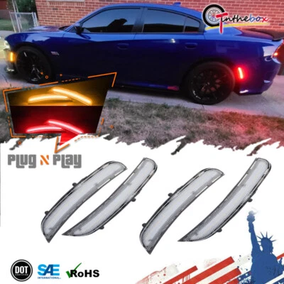 Luces LED laterales delanteras y traseras transparentes para Dodge Charger SRT GT R/T SXT 15-23 Foto 1 de 4