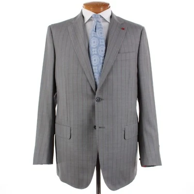 Traje de dos piezas Isaia nuevo con etiquetas 100 % lana talla 54L (44L EE. UU.) en gris y tostado a cuadros Foto 1 de 4