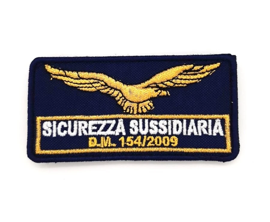 PATCH RICAMATA AQUILA SICUREZZA SUSSIDIARIA DM 154/2009 BORDO GIALLO