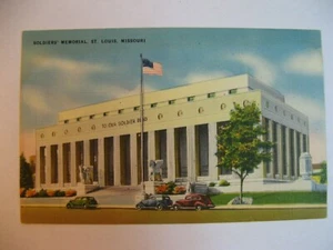 VINTAGE SOLDIER'S MEMORIAL AT ST. LOUIS MISSOURI POSTCARD/GREAT COND/COLLECTIBLE - Picture 1 of 3