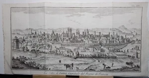Antiker Druck Vogelflugansicht Paris Frankreich Lachs Albrizzi 1750 - Bild 1 von 5