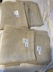 4 Panels VERA Semi-sheer Beige Curtains ~54”x 94” Beautiful Draping Fabric - Picture 1 of 8