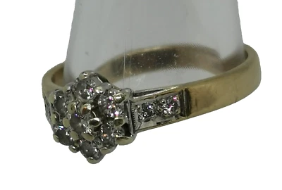 Bonito anillo con racimo de diamantes talla brillante, talla L1/2 Foto 1 de 4