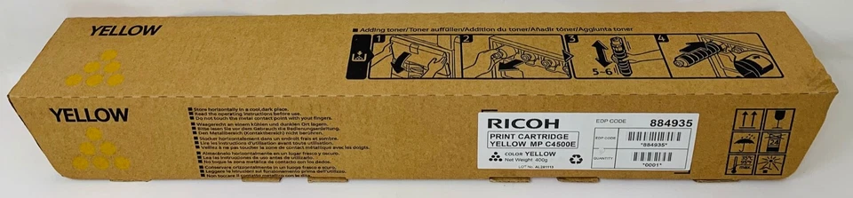 Ricoh 842035 884931 884935 Toner Original Yellow Aficio Mp C3500/Mp C4500 - Image 1 of 1