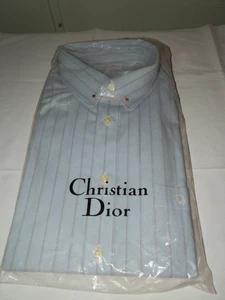 Christian Dior Button Down Dress Shirt Short Sleeve Regular Fit 16 1/2 34-35 NWT - Picture 1 of 10