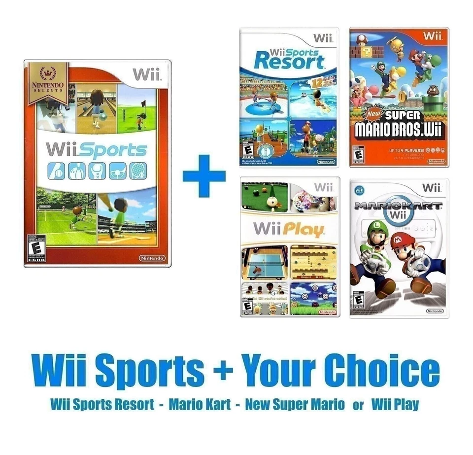 Wii Sports (2006) + Choose Sports Resort Mario Kart & More! Pristine & Authentic - Image 1 of 2