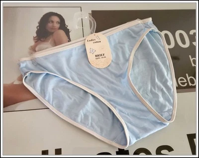 Ladies-(Size 14-16)-Comfortable-Lightweight-Cotton~Bikini Brief-(Pale Blue)-BNWT - image 1 of 2