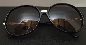 Gafas de sol vintage de gran tamaño sin marca años 70 sin arañazos marrón/dorado - Imagen 1 de 7