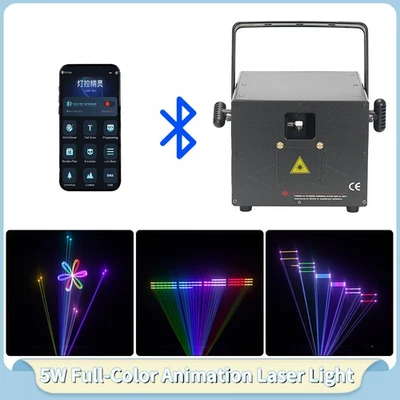 Luz láser de animación RGB 5W DMX512 ILDA App Control para boda KTV escenario Foto 1 de 4