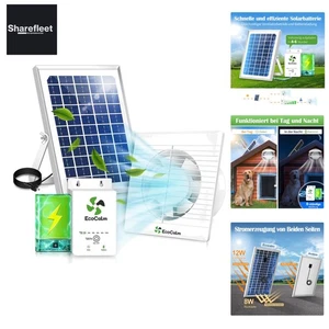 Solar Ventilator Outdoor mit Solar Powerbank,  Solar Lüfter 100mm mit Solarpa... - Bild 1 von 9