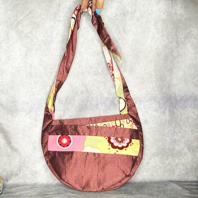 Bolso de Hombro Hecho a Mano Cartera 15" Boho Floral Alexander Henry Kleo Tela 4 Bolsillos Foto 1 de 4