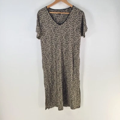 Donna Karan Vestido Ropa de Dormir Mujer Talla S Beige Leopardo Manga Corta 122391 Foto 1 de 4