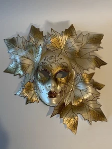 Authentic 1980s Handmade Venetian Carnival Mask Galleon Magnolia Design Italy - Picture 1 of 12