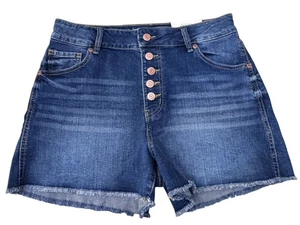 Pantalones cortos de jean M Jeans by Maurices 3,5” talla 10 tiro alto cómodos elásticos - Imagen 1 de 4