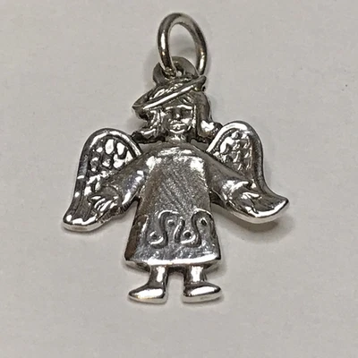 Jeep Collins plata esterlina brazos abiertos ángel de la guarda colgante/dije 3,5 g (Q9) Foto 1 de 4