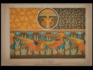 MAURICE PILLARD-VERNEUIL, FRISE ART NOUVEAU, FAISAN DORE - 1898 - LITHOGRAPHIE - Picture 1 of 1