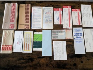 TWA Currency Converter Vintage Trans World Airlines TW Tickets Folder LOT Lingus - Picture 1 of 7