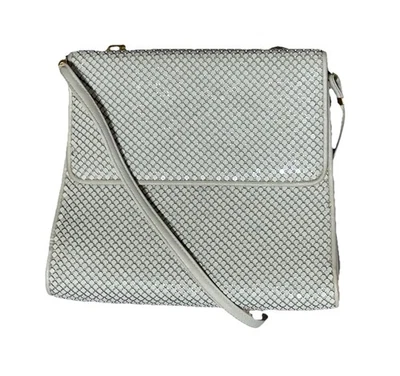 Bolso Bandolera Whiting & Davis Vintage Malla Metal Crema Dorado Desnudo Solapa Foto 1 de 4