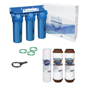 Kit filtro depuratore acqua e riduzione ferro 3 stadi 10" 3/4" - Foto 1 di 1