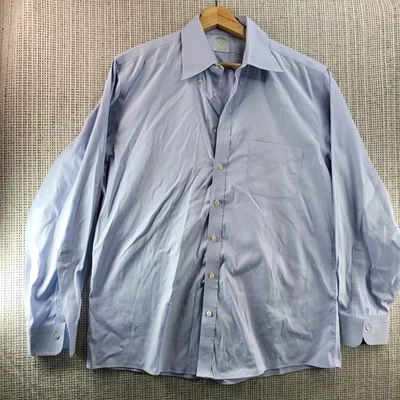Camisa Brooks Brothers Para Hombre 16-33 Azul Milano Ajuste Sin Hierro Algodón Supima Foto 1 de 4