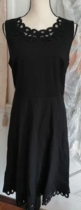 Vestido TALBOTS Fit & Flare sin mangas negro para mujer talla 10 Preppy - Imagen 1 de 3