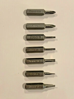 PICQUIC - Teeny Turner Replacement Bits - 7 Mini Bits - 3/16" hex - 1" long - Image 1 of 2
