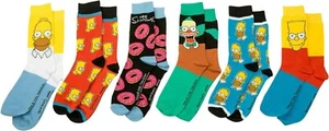 6 Paar THE SIMPSONS Crew-Socken Größe 6-12 für Herren Polyester mehrfarbig 6er-Pack NEU - Bild 1 von 5