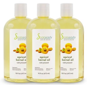 Apricot Kernel Oil Cold Pressed 100% Pure & Natural 48 fl oz (3 x 16 fl oz) - Picture 1 of 6